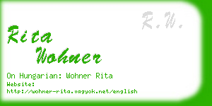 rita wohner business card